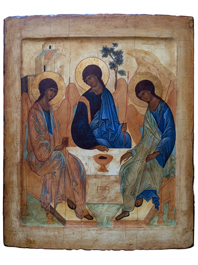 Троица Святая. Рукописная икона.