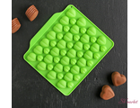Форма для льда и шоколада Доляна «Море сердец», 18×15×1 см, 52 ячейки, цвет МИКС