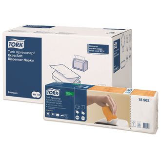18963 Tork Xpressnap® диспенсерные салфетки ультрамягкие N4 / N12 оранжевые