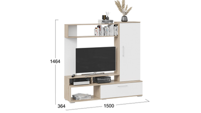 Стенка Сиена Дуб Сонома/Белый ясень