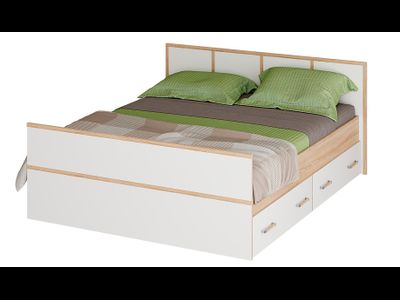 Сакура Кровать 1,6м LIGHT Дуб сонома/белый