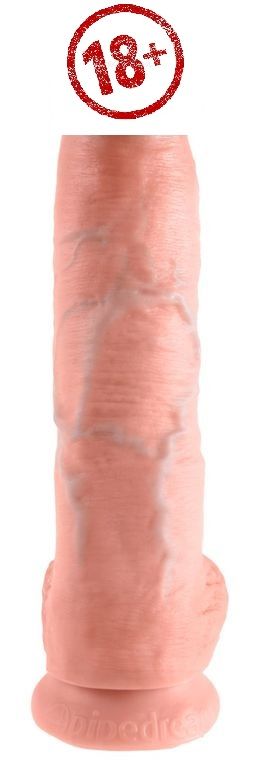 5133000000 Фаллоимитатор-реалистик King Cock с мошонкой, телесный, 25,5 см