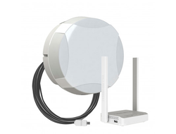 Комплект WiFi 3G/4G - панельная секторная антенна 800/2700 МГц MIMO 15 дБ со встроенным модемом, USB кабель 10 м, Wi-Fi роутер 2.4 ГГц, LAN-3, кронштейн стеновой