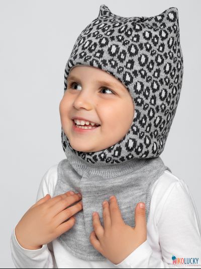 Шапка-шлем 24101-01 с утеплит,серый,темно-серый 50-52