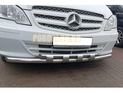 Защита переднего бампера двойная с перемычками d60/42 для Mercedes-Benz Vito (2010-2014)