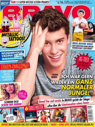 BRAVO Magazine № 16 2016 Shawn Mendes, Ksfreak, Krappi Cover ИНОСТРАННЫЕ ЖУРНАЛЫ О ПОП МУЗЫКЕ,