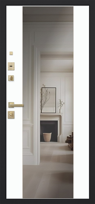 Стальная дверь   Сингапур с зеркалом. Заказная модель.