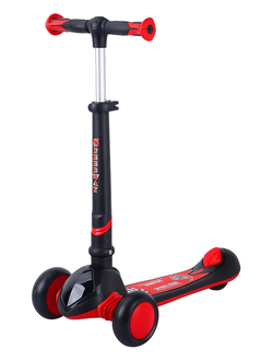 Детский трехколесный самокат SPORTSBABY MS-948 SpeedWay черно-красный со световыми эффектами