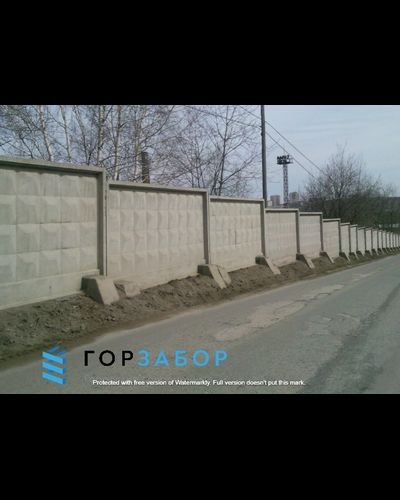 Забор из бетонных плит П6-В без фартука