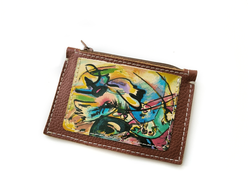 Мини-портмоне на молнии с принтом по мотивам картины В. В. Кандинского "Красное и черное"