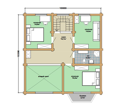 Дом из бревна ДБ-22, 225 м2