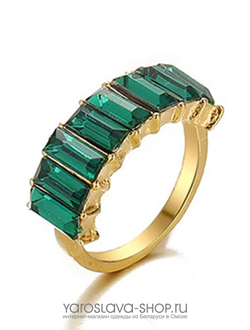 АЛ-242.  Кольцо 8 зеленых камней.