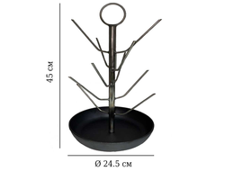 Ёлочка для Тандыра. Высота 44 см, диаметр 24 см, (чугунная сковорода)
