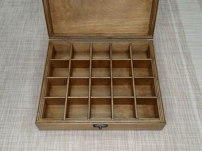 Коробка 20 ячеек, для коллекции камней, цвет &quot;Мокко&quot; (24*20*5 см, 650 г) №24324