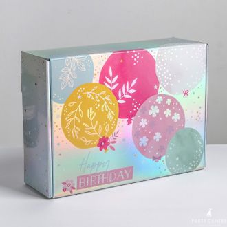 Складная коробка «Happy Birthday», 30,5 × 22 × 9,5 см