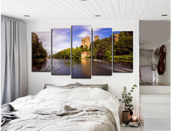 Модульная картина "Замок у реки"