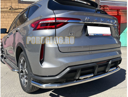 Защита заднего бампера угловая большая d60/42 для Haval F7 2022-2024