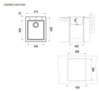 Кухонная мойка Cube CUG 410.500