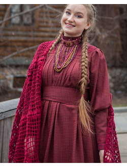 Платье «Поморское» багряное - немецкая шерсть