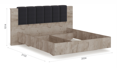 Кровать Джулия, крафт серый/белый глянец, разный размер