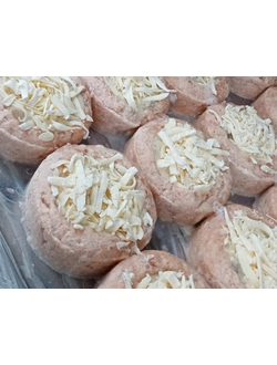 ГНЕЗДА из рубленой кеты с кальмарами и грибным жюльеном в/у.