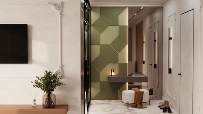 Гипсовая панель ARCHIMEDE + LED артикул D-0011