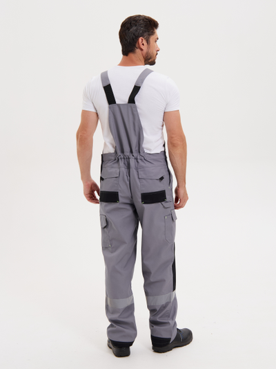 Костюм  КАНЗАС ткань 240гр, СОП, куртка+п/к, цвет св.серый с черным Арт.75824