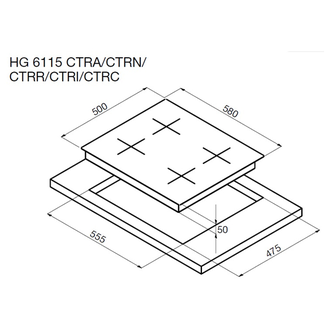 Газовая варочная панель Korting HG 6115 CTRI