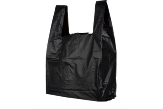 Пакет-Майка Черная (30+16)*60 см, 15 мкм, 100 штук в упаковке
