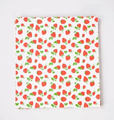 Бумага для бенто-торта 18*18 см (100 шт), принт Клубника
