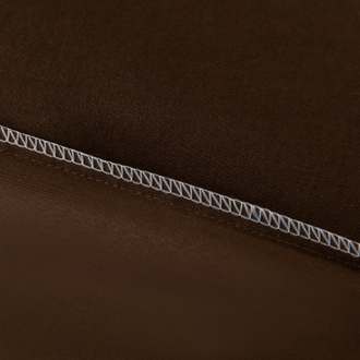 Однотонный сатин постельное белье на резинке с вышивкой цвет Шоколад (двуспальный 4 наволочки) HR029