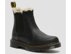 Dr Martens 2976 Leonore Faux Fur Lined Chelsea Burnished Wyoming Black