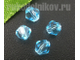 бусина стеклянная граненая "Биконус" 4 мм, цвет-голубой, 20 шт/уп
