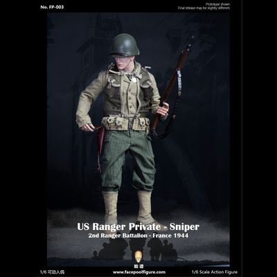 Рядовой Дэниэл Джексон (Спасти рядового Райана) - Коллекционная ФИГУРКА 1/6 scale US Ranger private sniper 2nd Ranger Battalion  france  1944 (FP003A) - Facepoolfigure