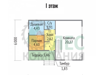 Дом из бруса 6x8 с мансардой