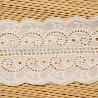 кружево 0143 , хлопок, цвет-белый, отрез-0,5 метра
