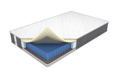 Матрас на усиленном пружинном блоке, с высоким ортопедическим эффектом, латексом и кокосовой койрой, различная жесткость сторон - Премиум Ультралайт