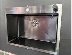 Мойка из нержавеющей стали  68х48 PREMIUM HONEY ЧЕРНЫЙ  Amalet *