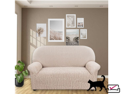 Чехол на 2х местный диван СИЕНА ВЕНЕРА БЕЖЕВЫЙ. Хлопок.ИТАЛИЯ