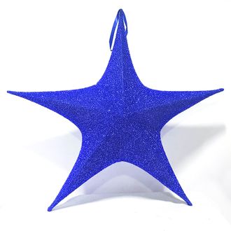 Звезда из ткани с блестками, 110 см, синий