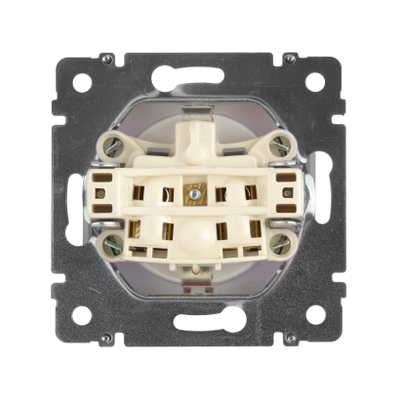 Legrand 770121, Valena Розетка с заземляющим контактом 2P+E, алюминий, вид сзади