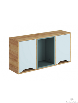 Rich Полка навесная ПН-001 Дуб Крафт золотой - Мята/Сумеречный голубой