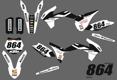 300 микрон Наклейки KTM 85 . 2013 - 2016 #1607