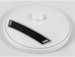 Dish 4 x 4 Inverted Radar with Solid Stud with Dark Bluish Gray Circle and Wide Black Trapezoid Panel Pattern, White (3960pb058 / 6234527)