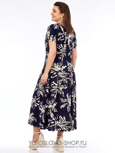 Платье женское А-силуэта с растительным орнаментом