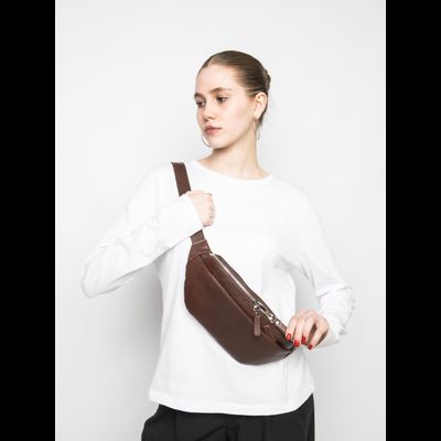 Кожаная поясная сумка Atessa Premium brown (арт. 
7009-53)