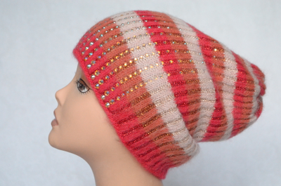 Vizio 6817 шапка Италия женская красная с украшениями фото