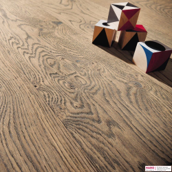 Декор паркетной доски Haro Дуб Табако Серый Браш 4V 1-пол, масло 530795 в интерьере детально