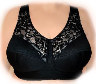 Женский Бюстгальтер без косточек для большой груди с широкими боками Арт. 7311-4342 (цвет черный ) Размеры 90D-120E