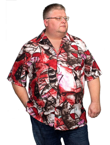 Мужская летняя рубашка сорочка из хлопка  арт. СГ-2 цвет 5 размер 64-66